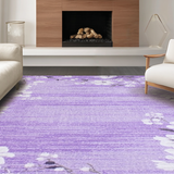 Ultra Soft Area Rug, Non Slip, Stain Resistant, Washable Area Rugs for Living Room, Bedroom, Chic Abstract Purple Plush Decor(Purple)