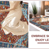 Ultra Soft Area Rug, Non Slip, Stain Resistant, Washable Area Rugs for Living Room, Bedroom, Tribal Earthy Geometric Harmony(Red)