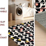 Ultra Soft Area Rug, Non Slip, Stain Resistant, Washable Area Rugs for Living Room, Bedroom, Chic Geometric Harlequin Aesthetic(Black)