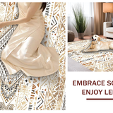 Ultra Soft Area Rug, Non Slip, Stain Resistant, Washable Area Rugs for Living Room, Bedroom, Sleek Contemporary Lattice Design(Beige)