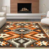 Ultra Soft Area Rug, Non Slip, Stain Resistant, Washable Area Rugs for Living Room, Bedroom, Unique Striped Minimalist Appeal(Orange)