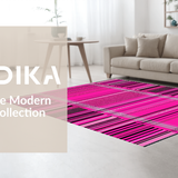 Ultra Soft Area Rug, Non Slip, Stain Resistant, Washable Area Rugs for Living Room, Bedroom, Artistic Multi-Tone Striped Arrangement(Pink)