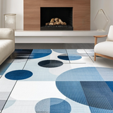 Ultra Soft Area Rug, Non Slip, Stain Resistant, Washable Area Rugs for Living Room, Bedroom, Sleek Snowy Textural Harmony(Blue)
