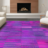 Ultra Soft Area Rug, Non Slip, Stain Resistant, Washable Area Rugs for Living Room, Bedroom, Chic Cozy Textured Harmony(Purple)