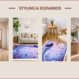 Ultra Soft Area Rug, Non Slip, Stain Resistant, Washable Area Rugs for Living Room, Bedroom, Mermaid Theme Girls Bedroom Pastel Area Rug(Purple)