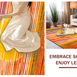 Ultra Soft Area Rug, Non Slip, Stain Resistant, Washable Area Rugs for Living Room, Bedroom, Dynamic Rainbow Wave Print(Orange)