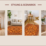 Ultra Soft Area Rug, Non Slip, Stain Resistant, Washable Area Rugs for Living Room, Bedroom, Mid-Century Modern Shag(Orange)