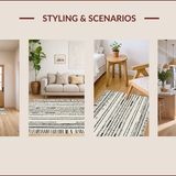 Ultra Soft Area Rug, Non Slip, Stain Resistant, Washable Area Rugs for Living Room, Bedroom, Contemporary Earthy Toned Lines(Gray)