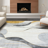 Vibrant Gold Infused Abstract Art(Beige)