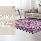 Ultra Soft Area Rug, Non Slip, Stain Resistant, Washable Area Rugs for Living Room, Bedroom, Chic Earthy Tones Floral Motif(Pink)