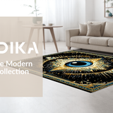 Vibrant Blue Tiled Motif(Black)