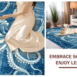 Ultra Soft Area Rug, Non Slip, Stain Resistant, Washable Area Rugs for Living Room, Bedroom, Octopus Rug - Blue and White Octopus Pattern(Blue)
