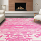 Ultra Soft Area Rug, Non Slip, Stain Resistant, Washable Area Rugs for Living Room, Bedroom, Elegant Minimalist Pink Pattern(Pink)