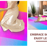 Ultra Soft Area Rug, Non Slip, Stain Resistant, Washable Area Rugs for Living Room, Bedroom, Whimsical Rainbow Abstract Design(Yellow)