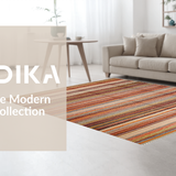 Ultra Soft Area Rug, Non Slip, Stain Resistant, Washable Area Rugs for Living Room, Bedroom, Colorful Eclectic Fiber Pattern(Orange)