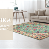 Ultra Soft Area Rug, Non Slip, Stain Resistant, Washable Area Rugs for Living Room, Bedroom, Artful Eclectic Geometric Pattern(Blue)