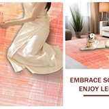 Ultra Soft Area Rug, Non Slip, Stain Resistant, Washable Area Rugs for Living Room, Bedroom, Sunrise Blush Rug: Modern Ombre, Geometric Elegance(Orange)