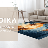 Ultra Soft Area Rug, Non Slip, Stain Resistant, Washable Area Rugs for Living Room, Bedroom, Beachside Coconut Tree Rug: Tropical Paradise Area Rug(Orange)