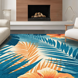 Tropical Botanical Leaf Print(Blue)
