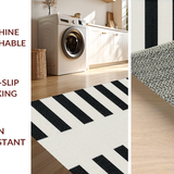 Ultra Soft Area Rug, Non Slip, Stain Resistant, Washable Area Rugs for Living Room, Bedroom, Scandinavian Soft Stripe Ensemble(Beige)