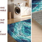 Ultra Soft Area Rug, Non Slip, Stain Resistant, Washable Area Rugs for Living Room, Bedroom, Blue Ombre, Geometric Printed Rug(Blue)
