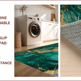 Ultra Soft Area Rug, Non Slip, Stain Resistant, Washable Area Rugs for Living Room, Bedroom, Marble Swirl Emerald Green Living Room Plush Carpet(Green)