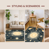 Ultra Soft Area Rug, Non Slip, Stain Resistant, Washable Area Rugs for Living Room, Bedroom, Cosmic Earthy Toned Appeal(Gold)