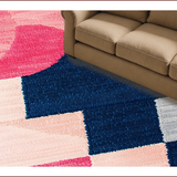 Ultra Soft Area Rug, Non Slip, Stain Resistant, Washable Area Rugs for Living Room, Bedroom, Geometric Blush Pink Kids Playroom Runner(Pink)