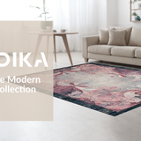 Ultra Soft Area Rug, Non Slip, Stain Resistant, Washable Area Rugs for Living Room, Bedroom, Coquette Ribbon Knot Pattern Rug with Whimsical Bow Motif and Curved Detailing(Pink)