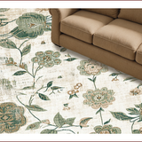 Ultra Soft Area Rug, Non Slip, Stain Resistant, Washable Area Rugs for Living Room, Bedroom, Light Green Vintage Bedroom Non-Slip Soft Rug(Ivory)
