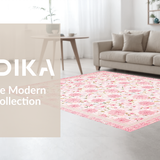 Ultra Soft Area Rug, Non Slip, Stain Resistant, Washable Area Rugs for Living Room, Bedroom, Vibrant Daisy Pattern Delight(Pink)
