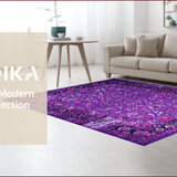 Ultra Soft Area Rug, Non Slip, Stain Resistant, Washable Area Rugs for Living Room, Bedroom, Rustic Floral Vintage Aesthetic(Purple)