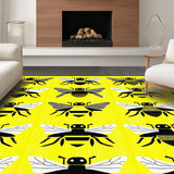 Ultra Soft Area Rug, Non Slip, Stain Resistant, Washable Area Rugs for Living Room, Bedroom, Colorful Artistic Floral Tile(Yellow)