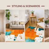 Ultra Soft Area Rug, Non Slip, Stain Resistant, Washable Area Rugs for Living Room, Bedroom, Radiant Contemporary Color Palette(Orange)