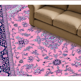 Ultra Soft Area Rug, Non Slip, Stain Resistant, Washable Area Rugs for Living Room, Bedroom, Elegant Vintage Floral Motif(Pink)