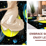 Ultra Soft Area Rug, Non Slip, Stain Resistant, Washable Area Rugs for Living Room, Bedroom, Whimsical Galactic Exploration Theme(Yellow)