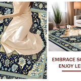 Ultra Soft Area Rug, Non Slip, Stain Resistant, Washable Area Rugs for Living Room, Bedroom, Contemporary Abstract Artful Scheme(Blue)