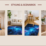 Ultra Soft Area Rug, Non Slip, Stain Resistant, Washable Area Rugs for Living Room, Bedroom, Trendy Moon Bedroom Area Rug for Modern Decor(Blue)