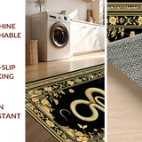 Ultra Soft Area Rug, Non Slip, Stain Resistant, Washable Area Rugs for Living Room, Bedroom, Striking Artistic Bird Pattern(Gold)