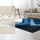 Charming Rustic Indigo Landscape Motif(Blue)