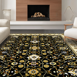 Ultra Soft Area Rug, Non Slip, Stain Resistant, Washable Area Rugs for Living Room, Bedroom, Rustic Tiled Pattern Diversity(Black)