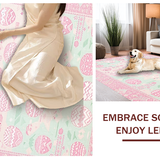 Ultra Soft Area Rug, Non Slip, Stain Resistant, Washable Area Rugs for Living Room, Bedroom, Lively Springtime Color Fusion(Pink)