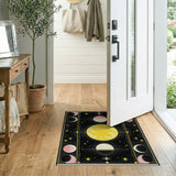 Celestial Yellow Moon Phases Area Rug