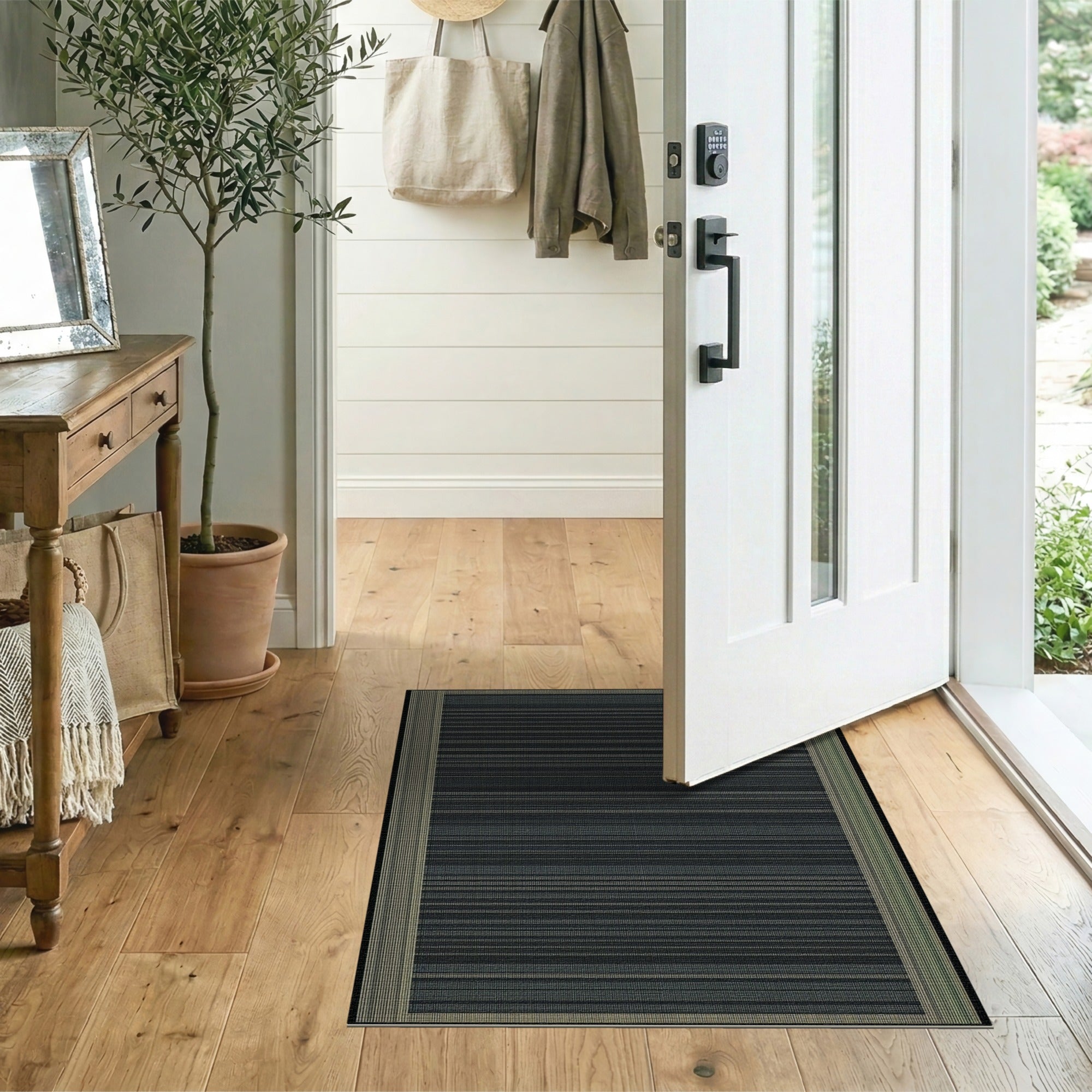Geometric Modern Modern Grey Vertical Stripe Area Rug