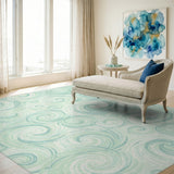 Teal Swirl Abstract No. 5 Area Rug