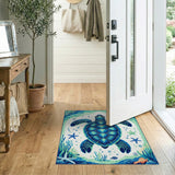 Sea Turtle Blue Teal Ocean Area Rug