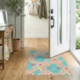 Whimsical Teal Seashell Coastal Rug