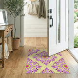 Ornate Purple Floral Medallion Area Rug