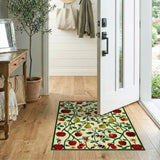 Vibrant Apples Pears Bees Fruit Orchard Area Rug