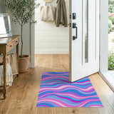 Abstract Area Vibrant Wavy Abstract Area Rug